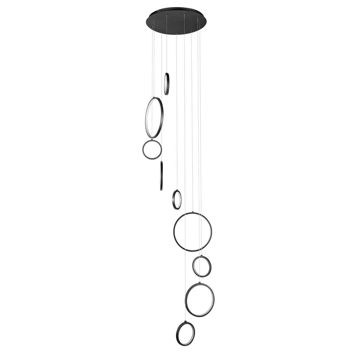 Design hanglamp zwart 9-lichts incl. LED 3-staps dimbaar - Vide Anella