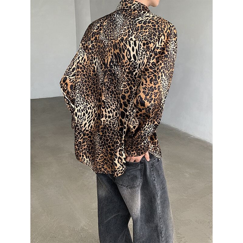 Freehop - Overhemd met lange mouwen en luipaardprint en knopen