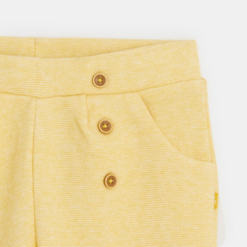 Pantalon à pois fantaisie effet pont jaune bébé fille Jaune