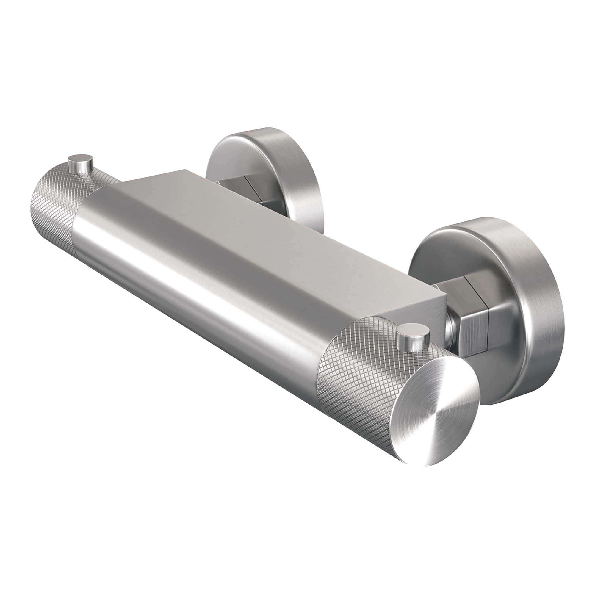 Brauer Brushed Carving thermostatische douchekraan met glijstang en staafhanddouche RVS geborsteld PVD
