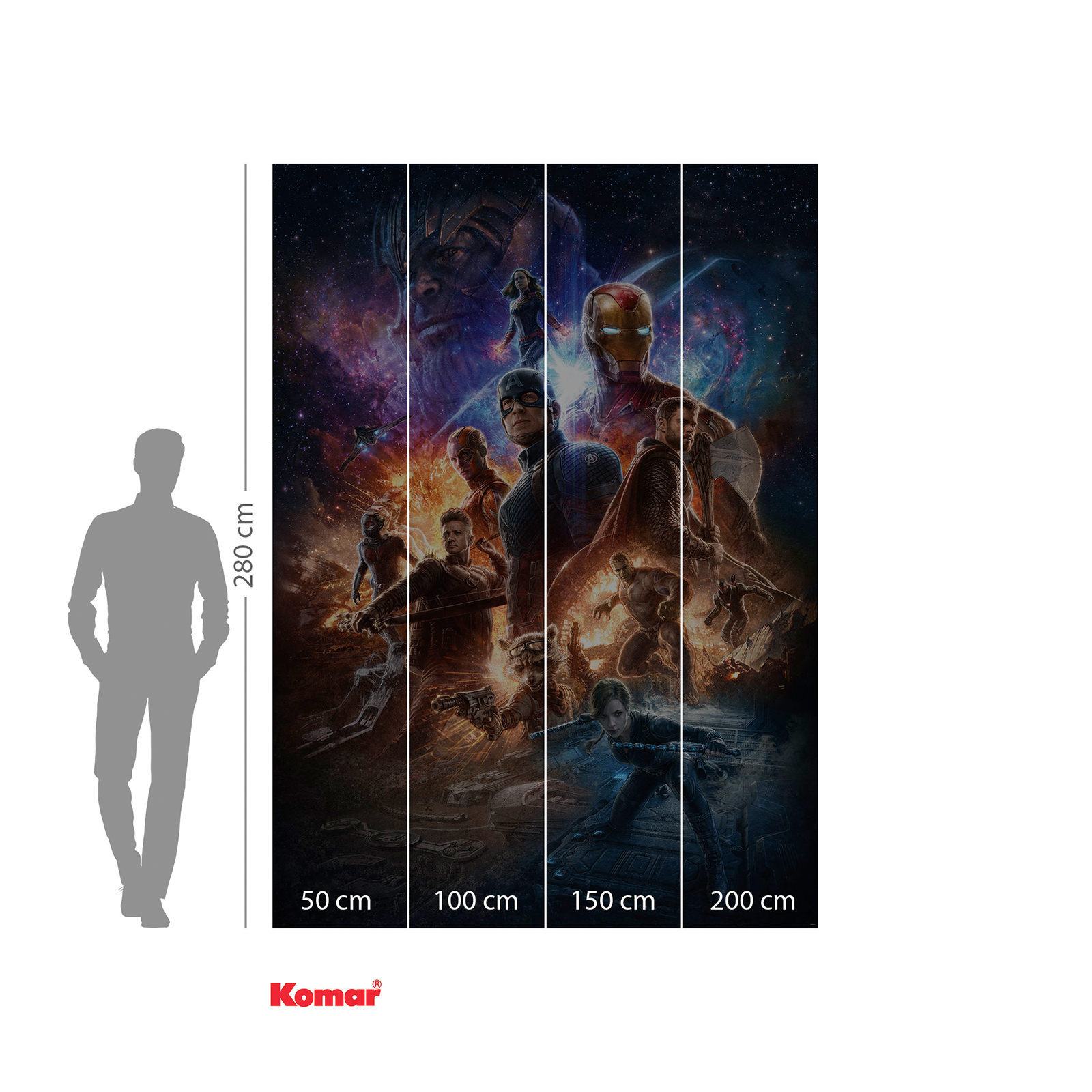 Vlies-Fototapete AVENGERS BATTLE OF WORLDS- bunt - 200x280 cm