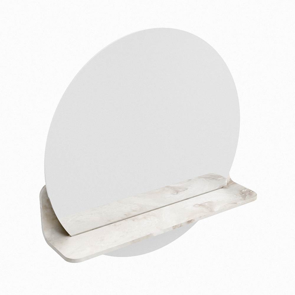Mondiaz Spot spiegel rond Ø50cm met planchet frappe