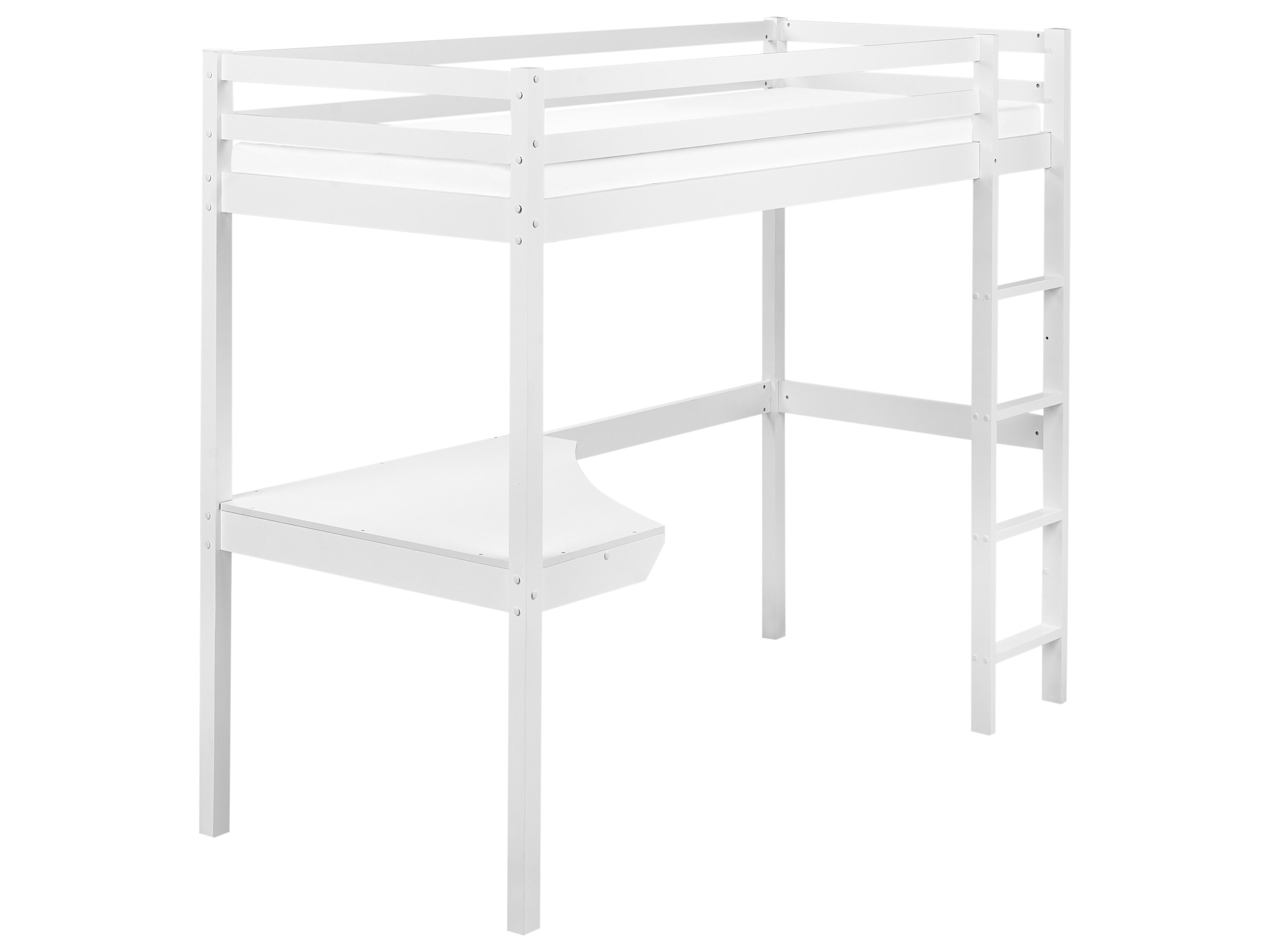 Hoogslaper met bureau Dennenhout LOURY 90 x 200 cm Wit