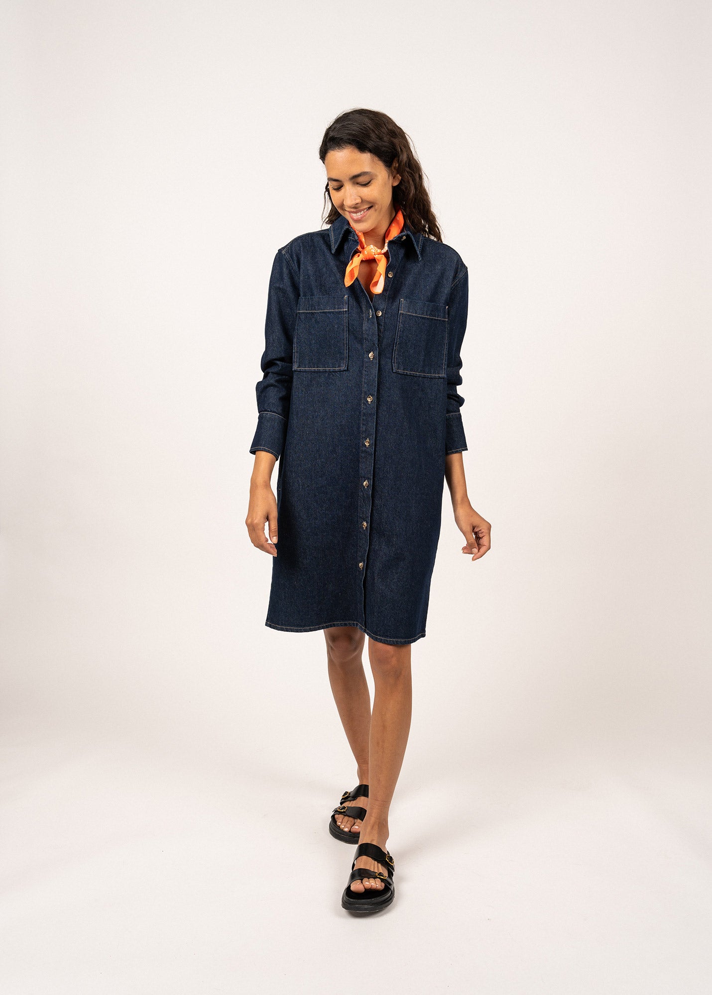 Robe chemise en jean Roxane