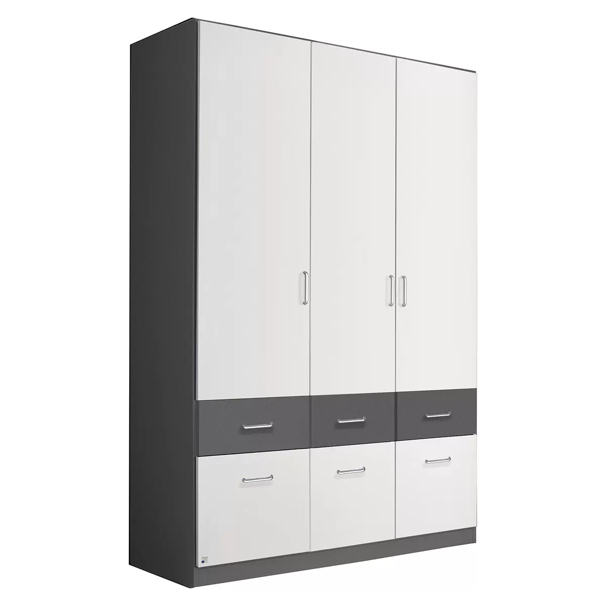 Drehtürenschrank 3-trg. Aalen-Extra grau,weiss