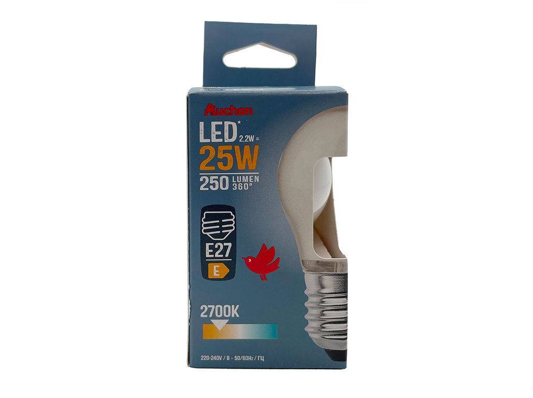 LÂMPADA LED ESFÉRICA AUCHAN E27 25W LUZ AMARELA