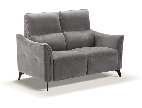 CONCEPT1 - Salon tissu Bergamo gris 3 places électrique + 2 places fixe