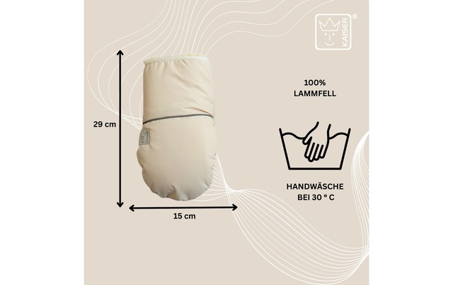 Kaiser Kinderwagen-Handwärmer »Reflect Kiwa« Lammfell-Kinderwagenhandschuh