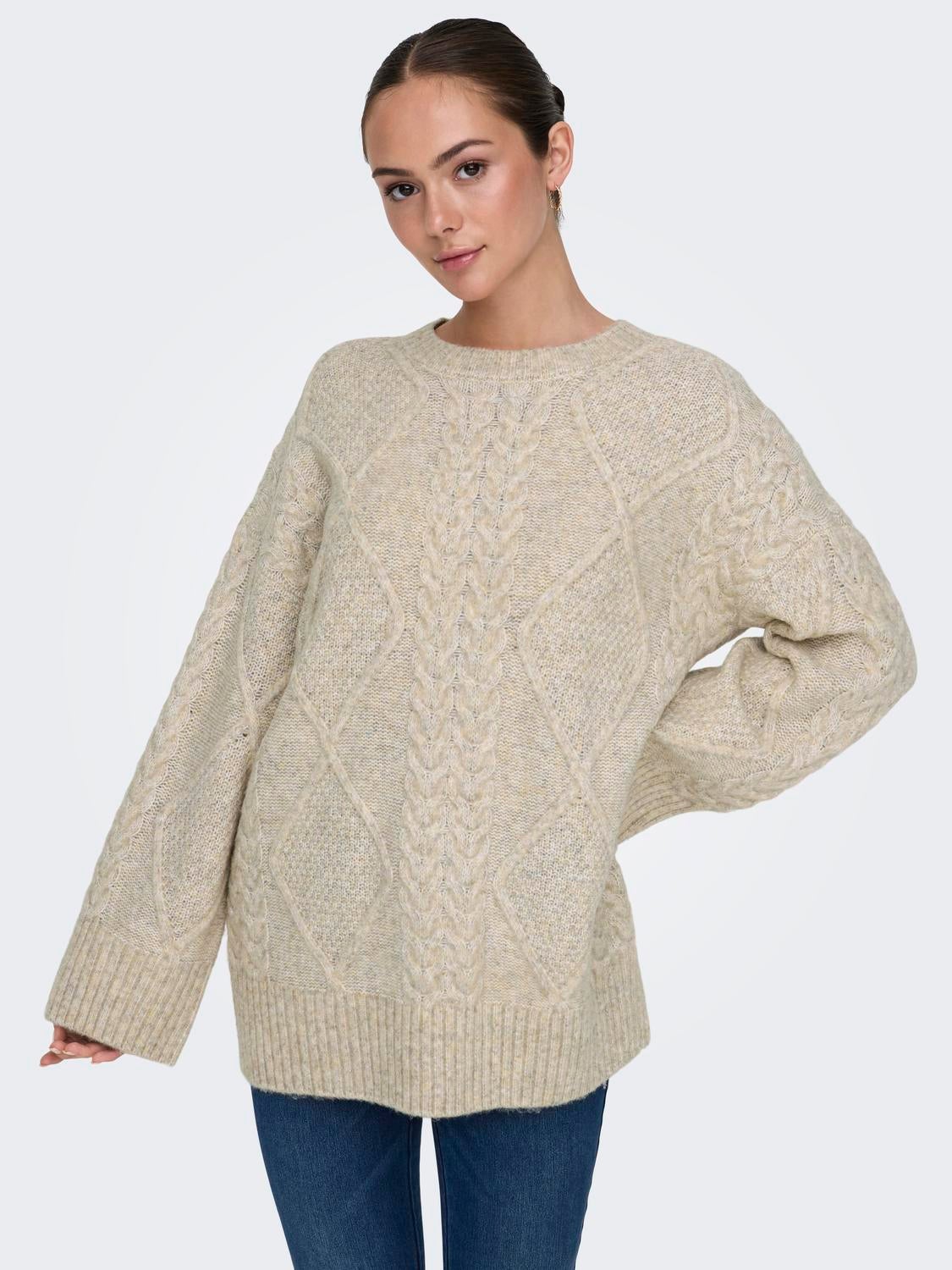 JDYSILJA Strickpullover Oatmeal