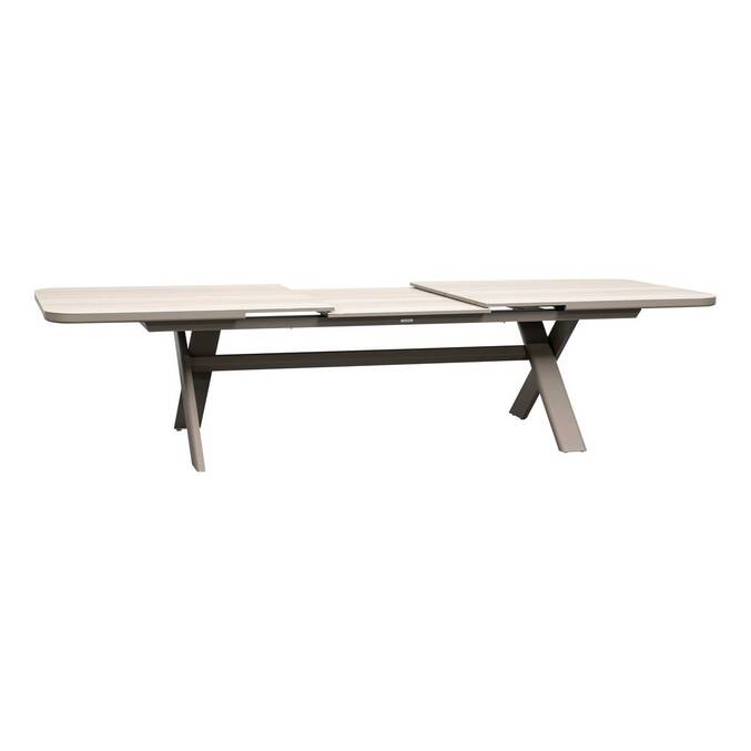 Table de jardin extensible rectangulaire VOLUPTY Beige ficelle / Argile
