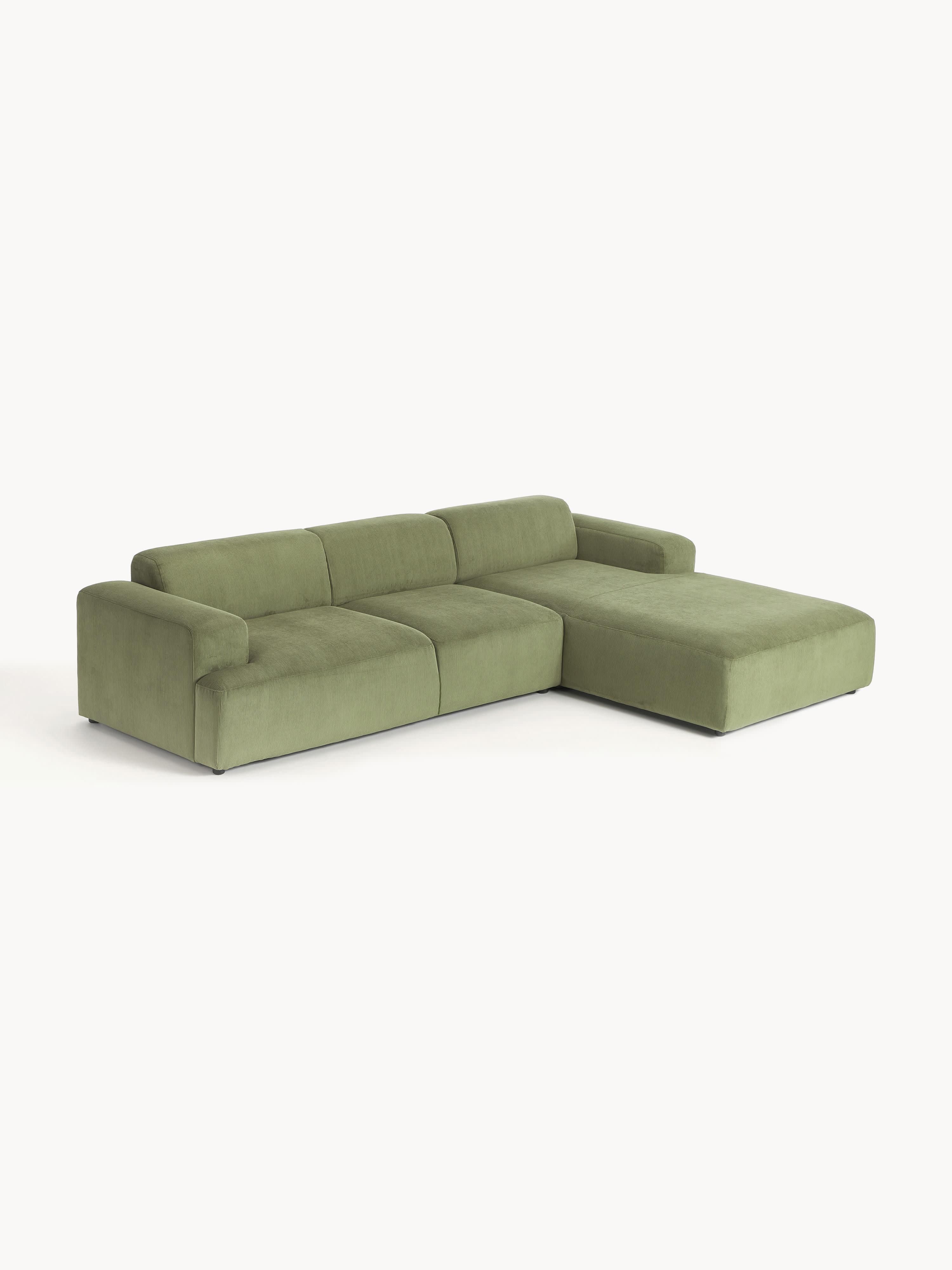 Corduroy hoekbank Melva (4-zits)