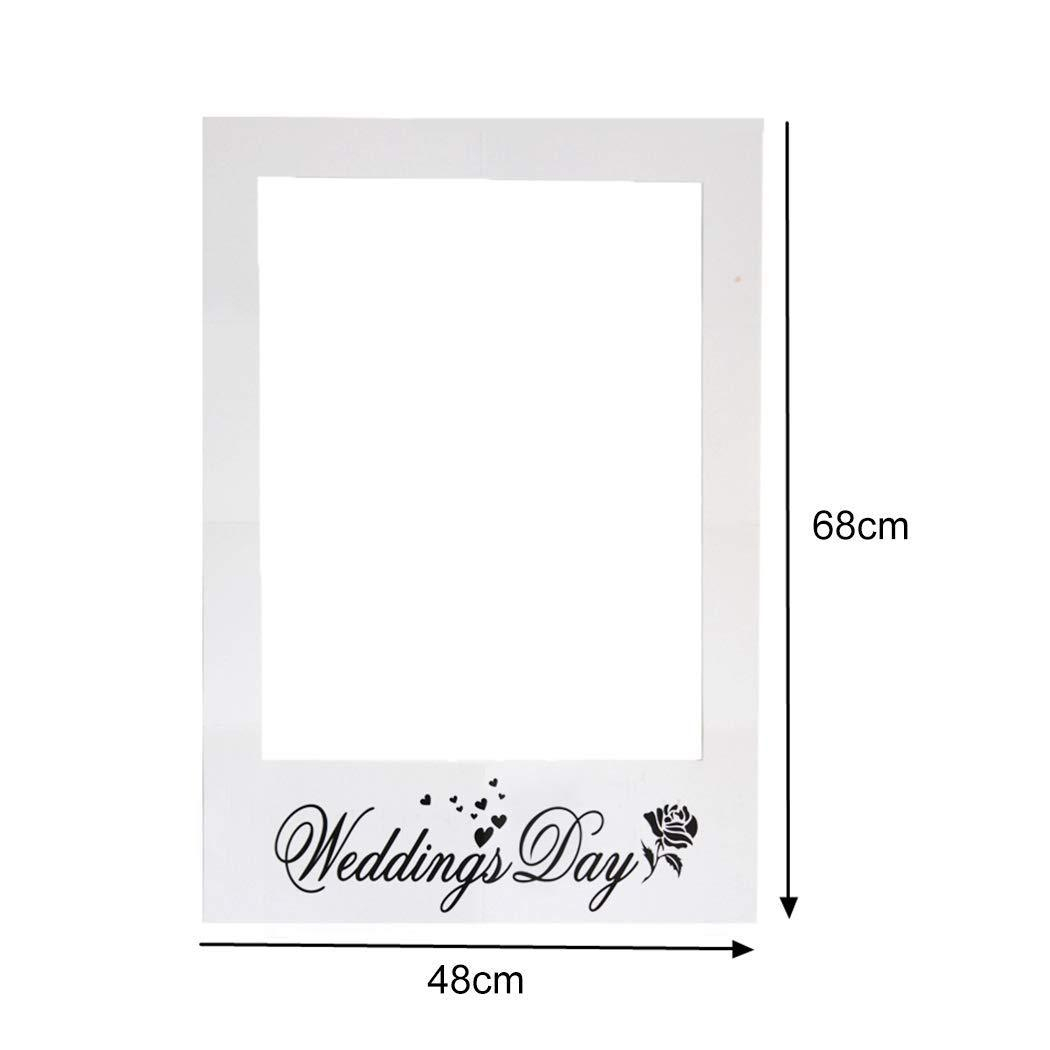 (68x48cm) Karton Party Bilder Rahmen Hochzeits Fotorequisite - Weiss