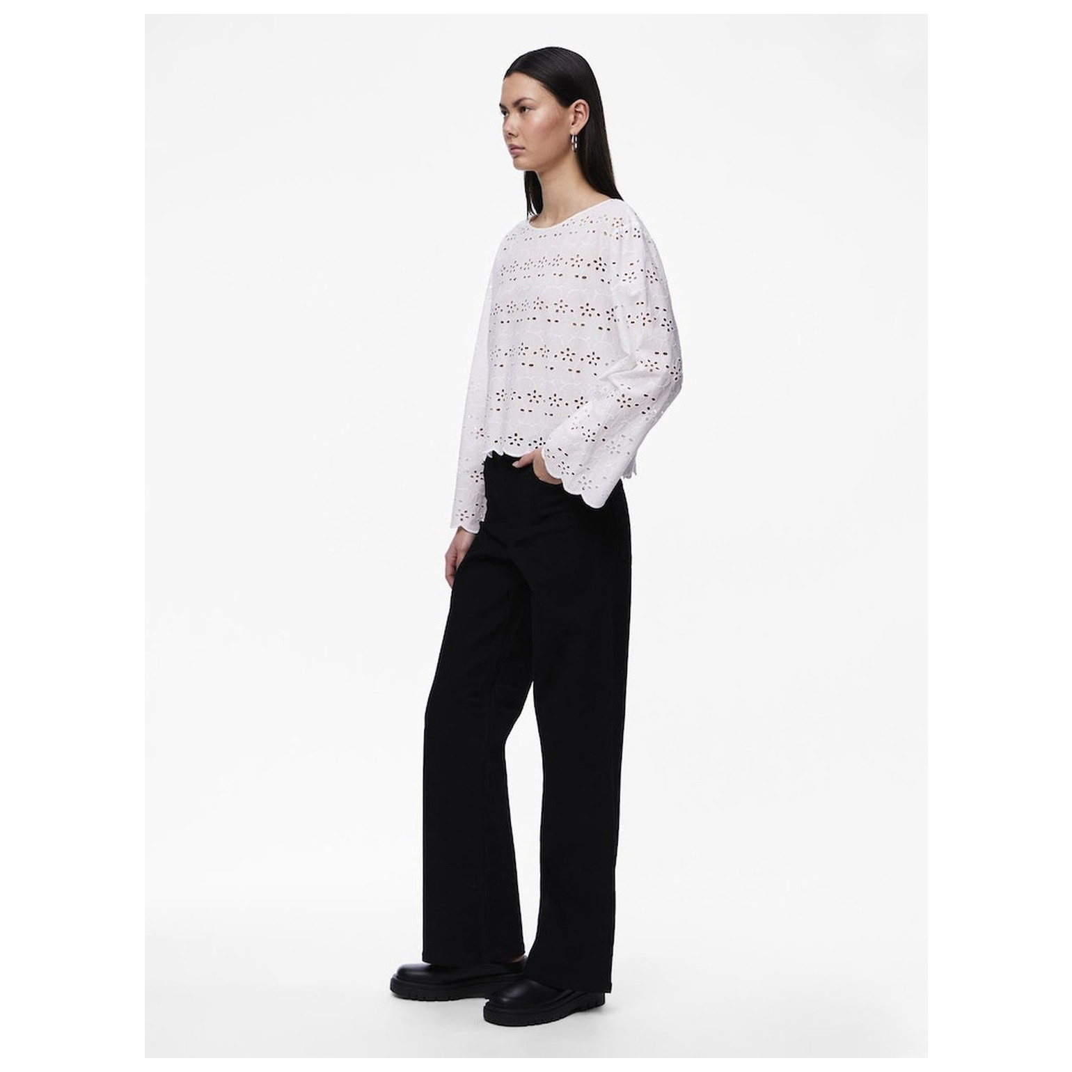 Pieces PCARMORINE LS EMBRODERI TOP