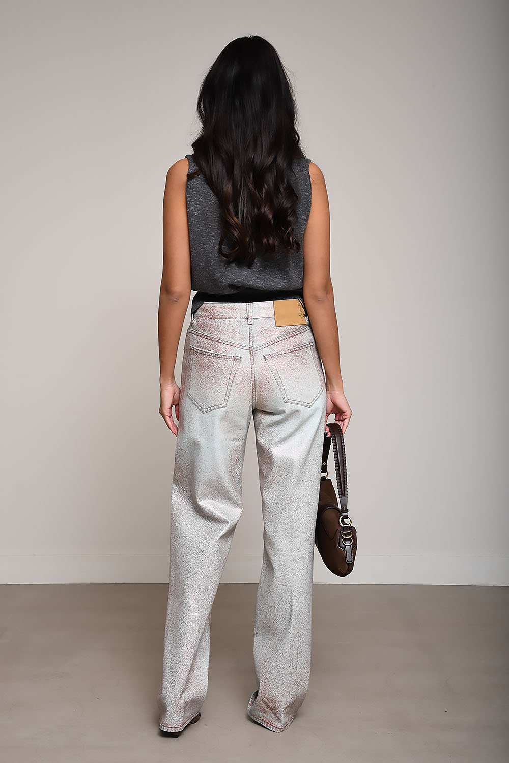 Bonnie denim straight leg glitter jeans