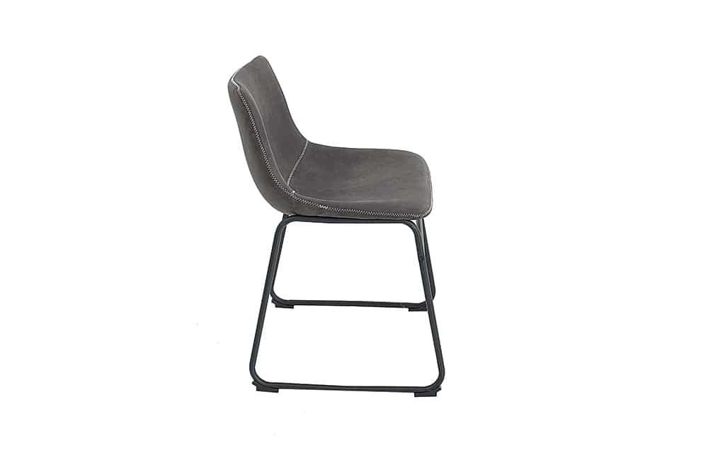 Industrial Design Stuhl DJANGO vintage grau mit Eisengestell