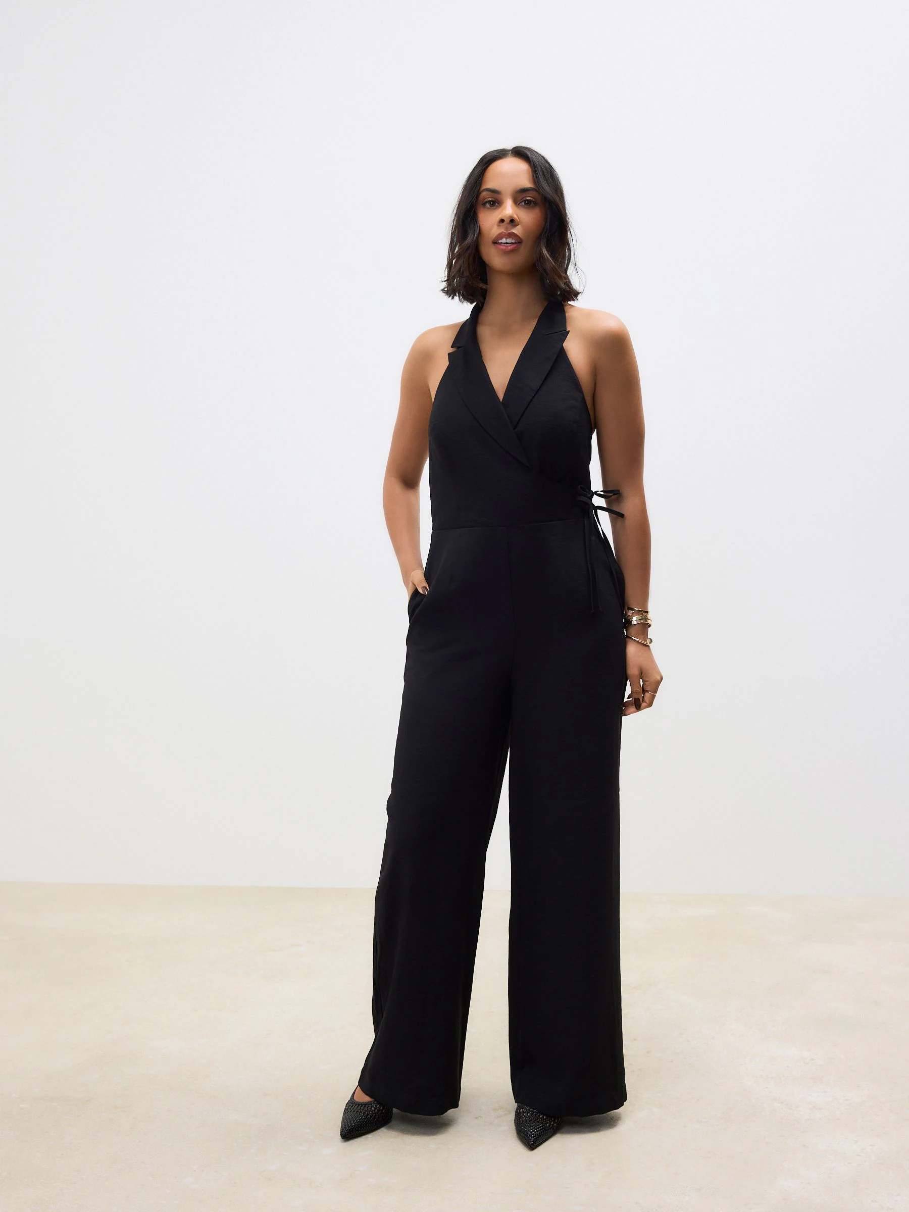 Zwart - Jumpsuit met halterhals