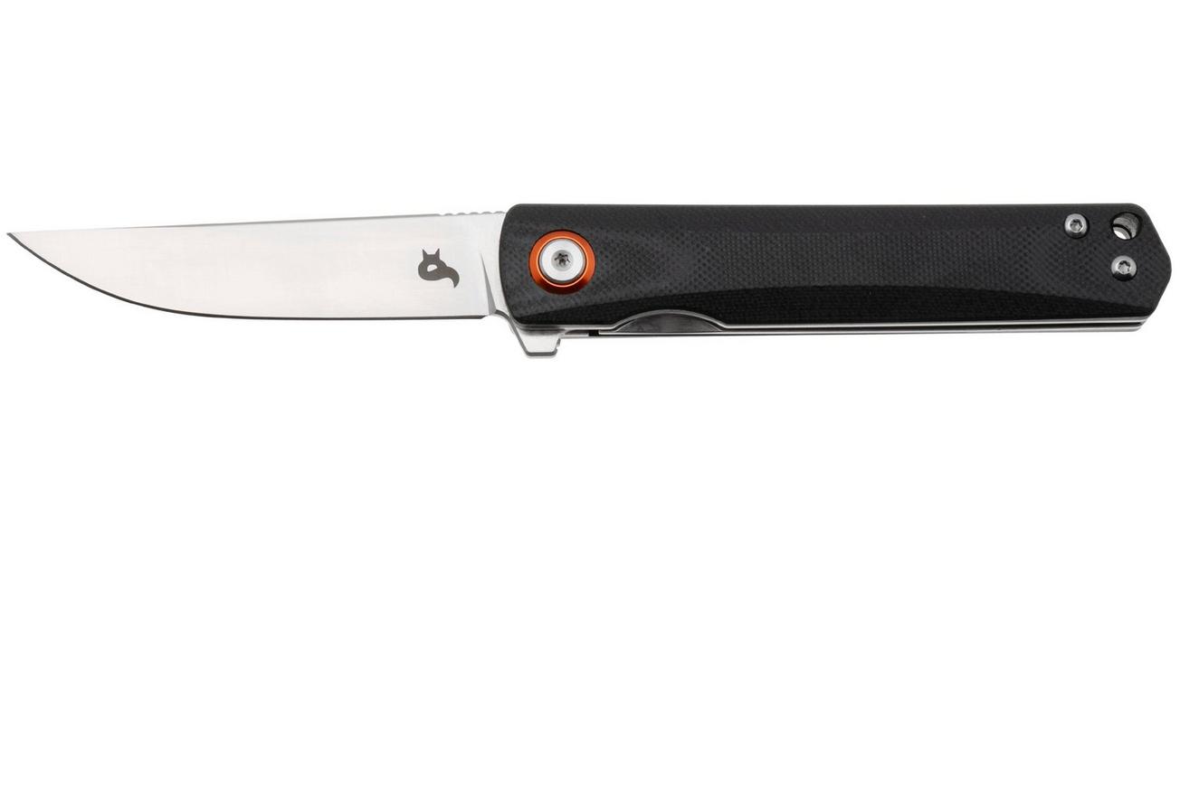 Black Fox Spear BF-783 Satin D2, Black G10, zakmes