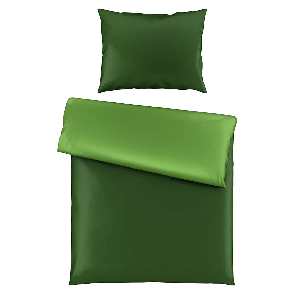 Bettwäsche-Set Satin doubleface Melissa hellgrün,dunkelgrün