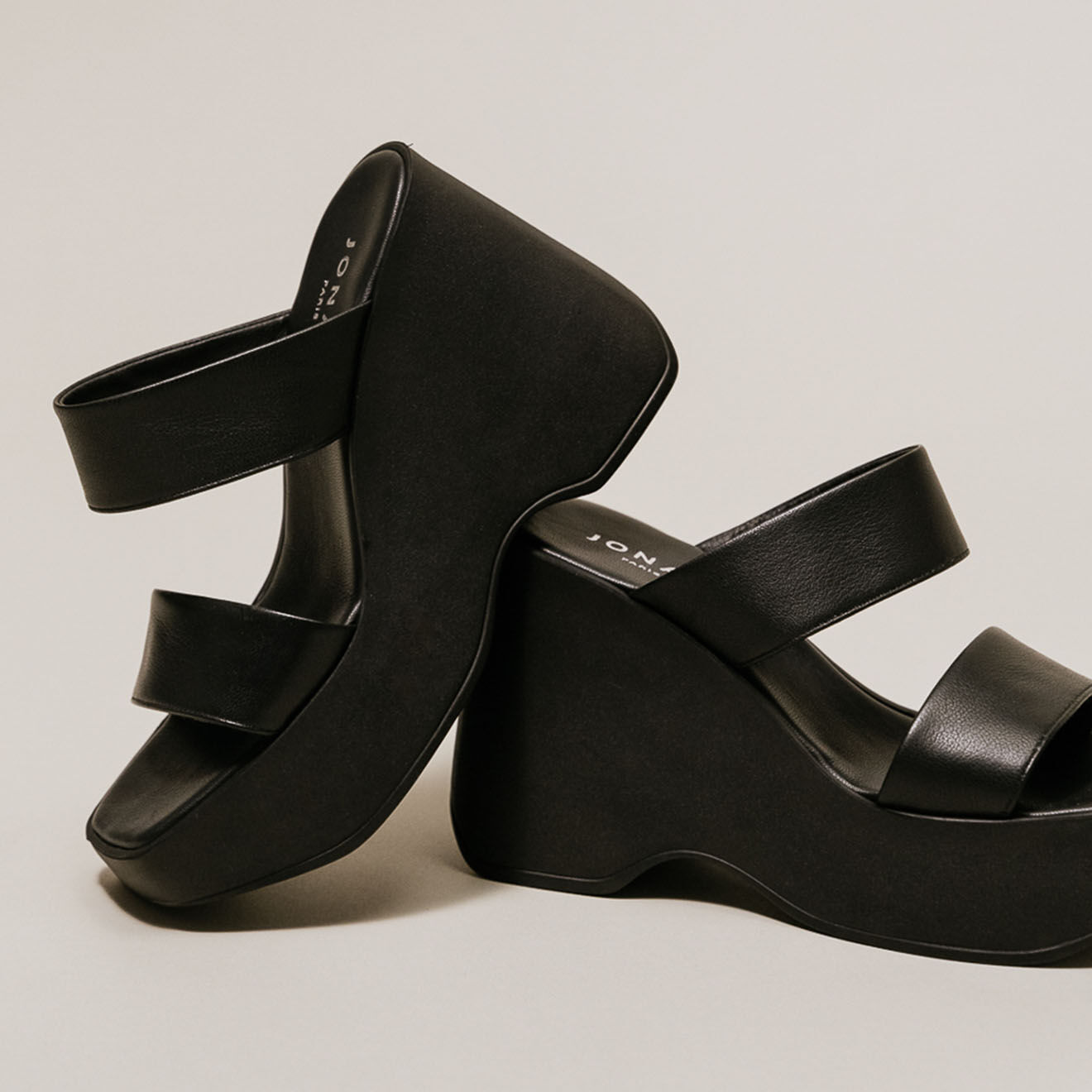 Jonak Mules en Cuir Priscilla noires - Talon 10 cm