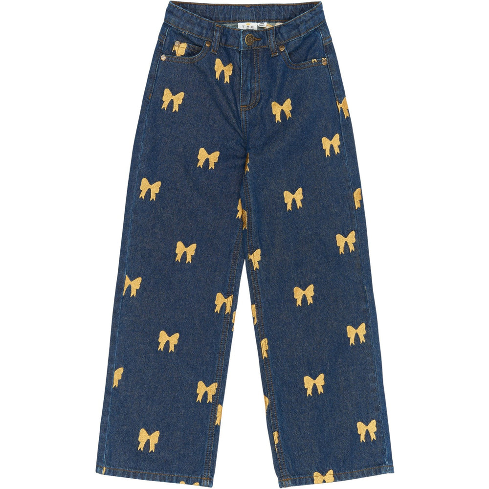 Køb The New Medium Blue Denim AOP Raquel Wide Jeans