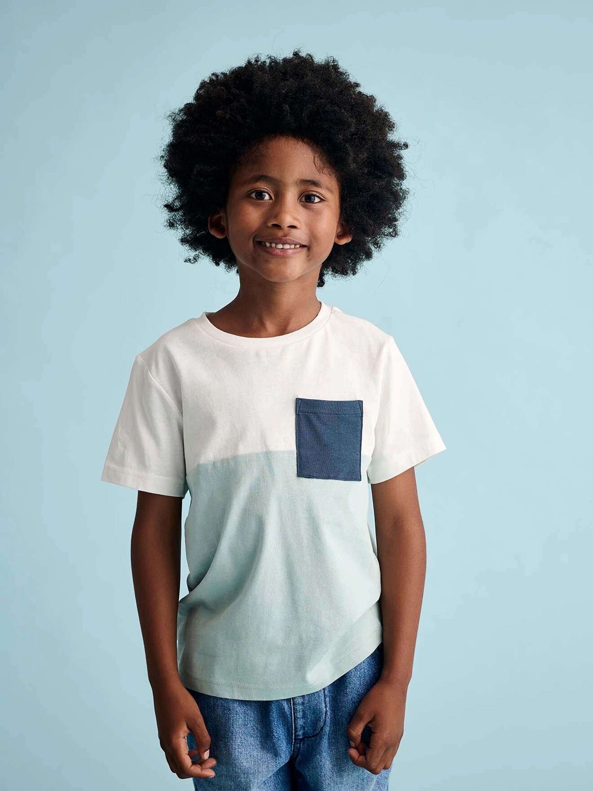 Vertbaudet Jungen T-Shirt, Colorblock mintgrün