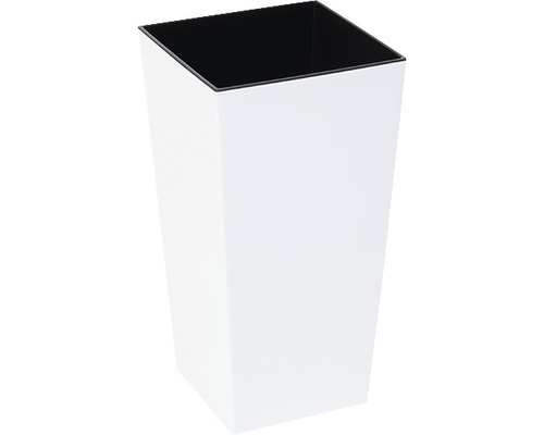 Siena Garden Lyon plantenbak, kunststof, 30 x 30 x 57 cm, wit, inclusief plantenbak