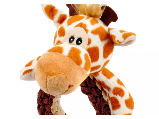Jouet peluche Girafe avec anneau sonore pour chien 