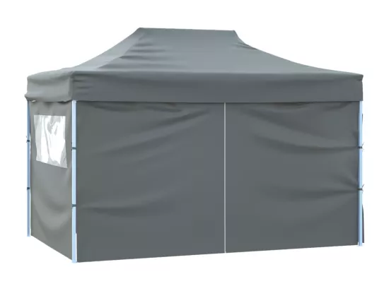 Tente pliable avec 4 parois latérales 3 x 4,5 m Anthracite
