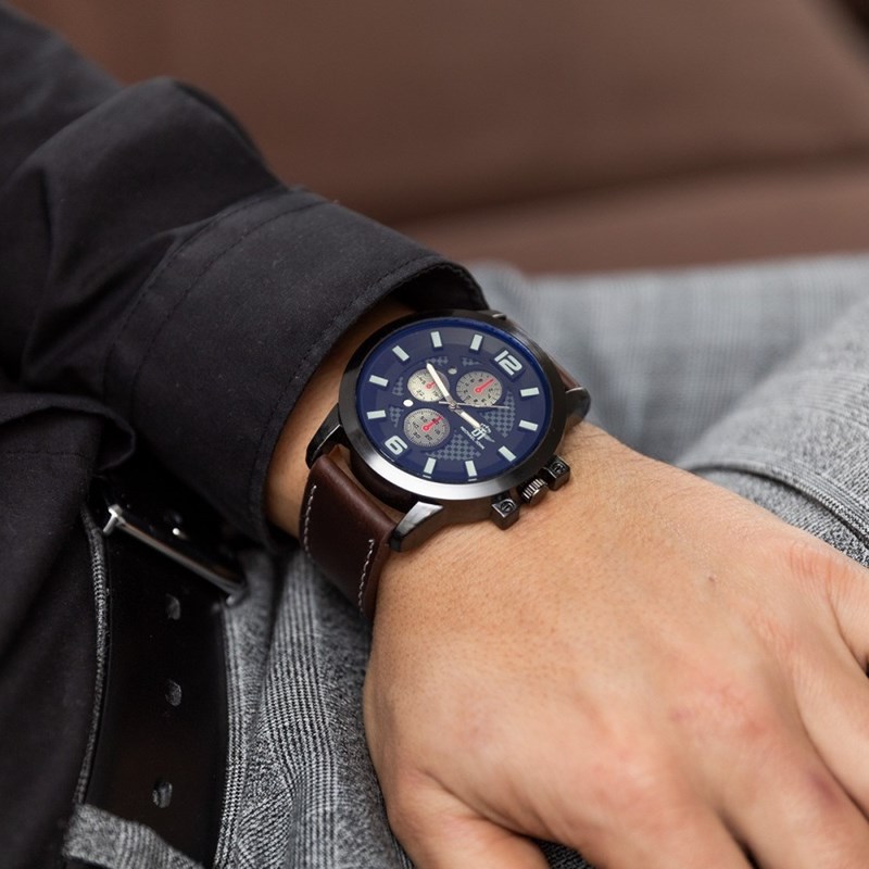 Montre Homme M. JOHN bracelet Cuir Marron