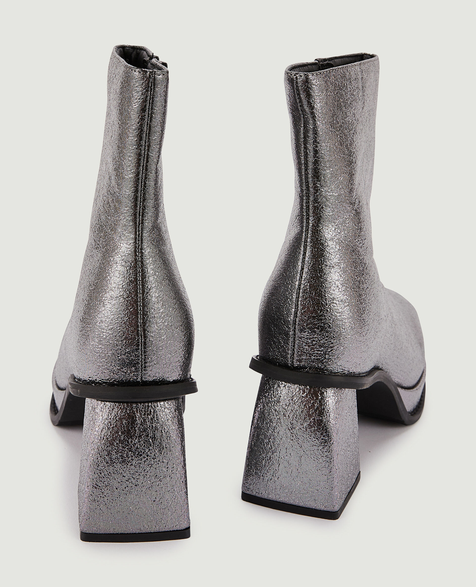 Boots plateformes en tissu - Argenté