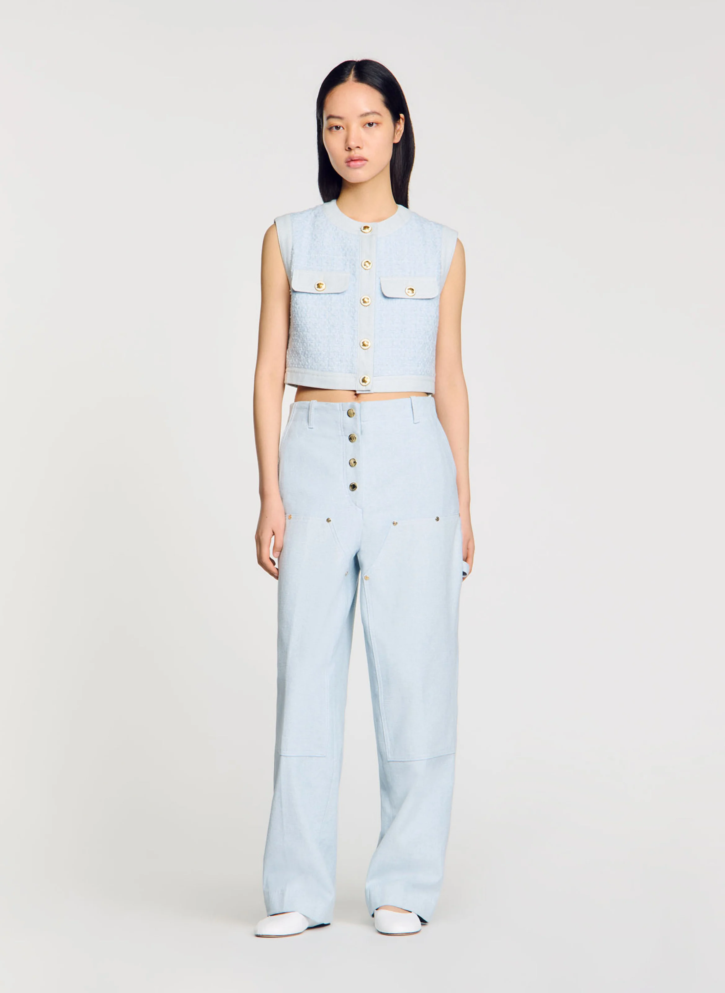 Top court col rond| Bleu