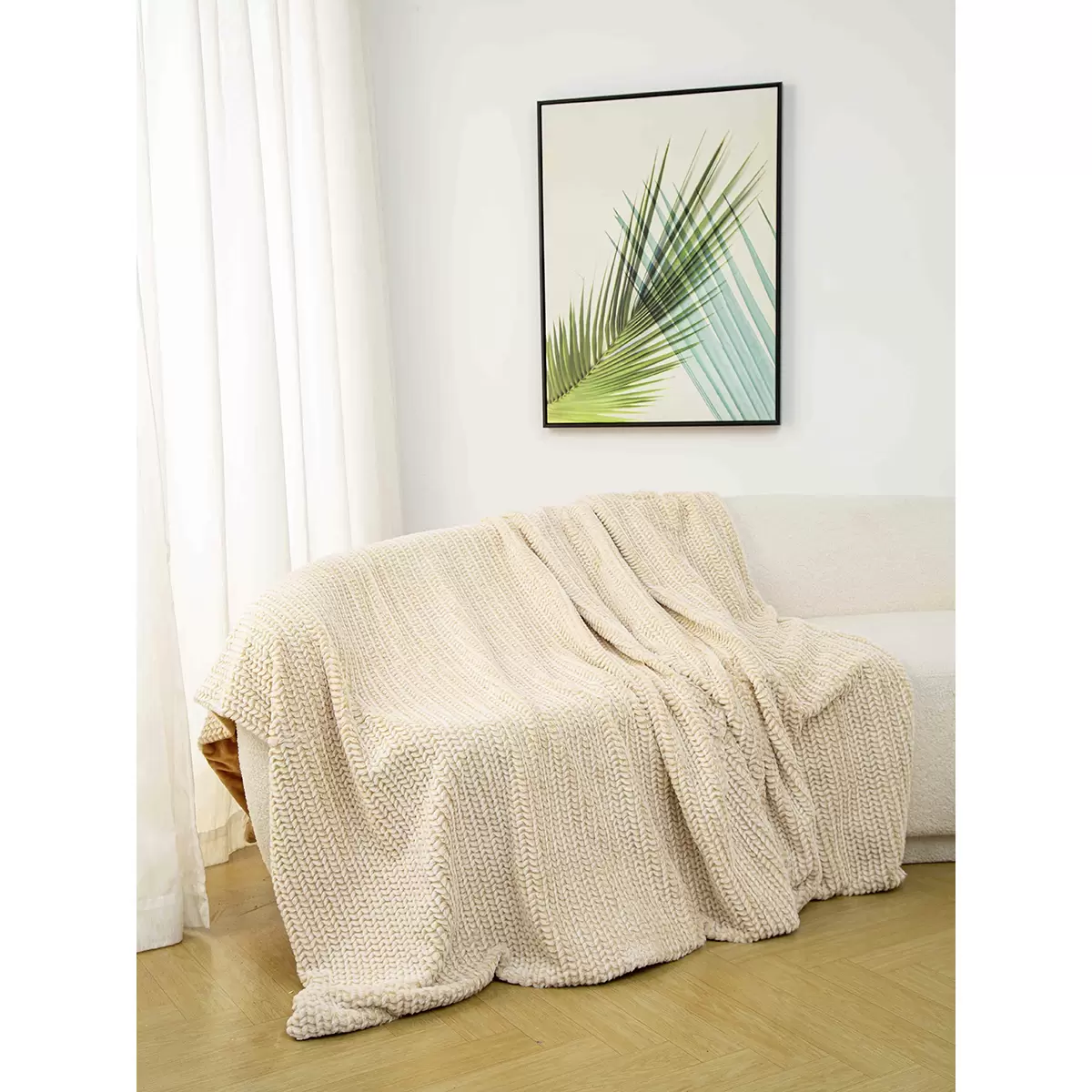 Decke Caliane beige,offwhite