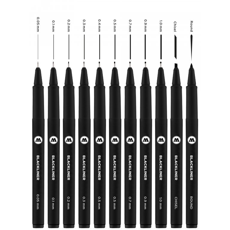 Molotow Blackliner Permanent, 11er-Set