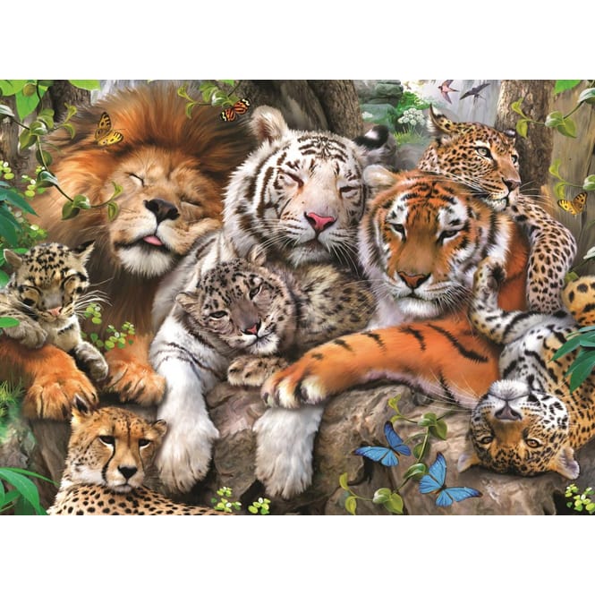 Puzzle - Schmusende Raubkatzen - 200 XXL Teile