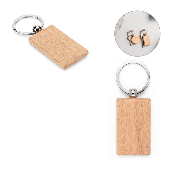 hi!dea 95091 - Porte-clés rectangulaire en bois de hêtre