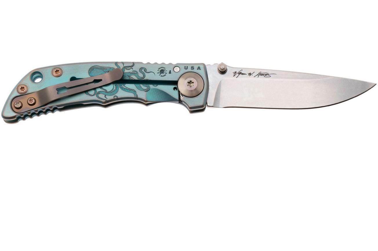 Spartan Harsey Folder 3.25 SF10C-KRAKEN, Stonewashed CPM MagnaCut, Kraken Green/Bronze/Gold Anodized Titanium zakmes