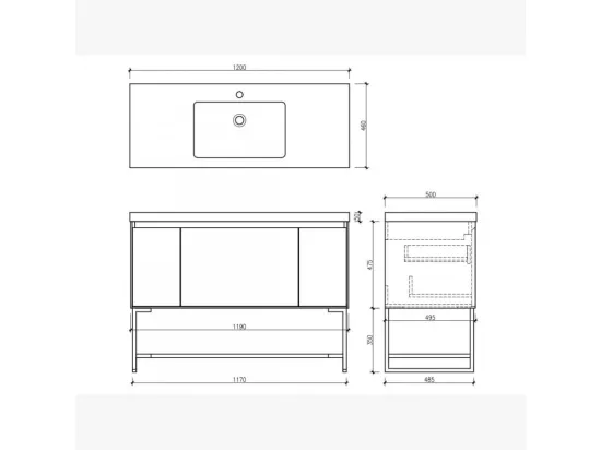 Ensemble meuble de salle de bain 90 cm Aquabella