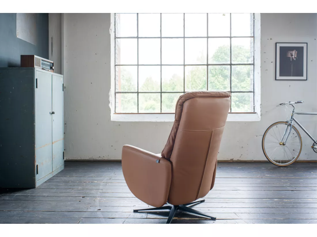 Fauteuil - marron cuir - SARI