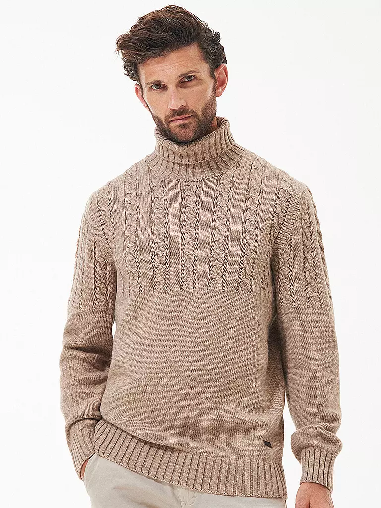 BARBOUR Rollkragenpullover DUFFLE hellbraun