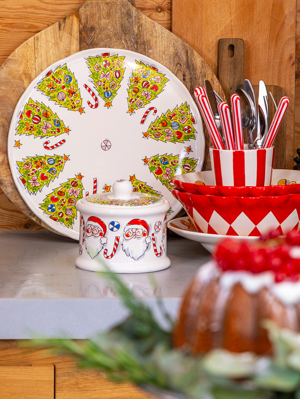 Bord met wave rand 31cm Kerst Christmas Tree