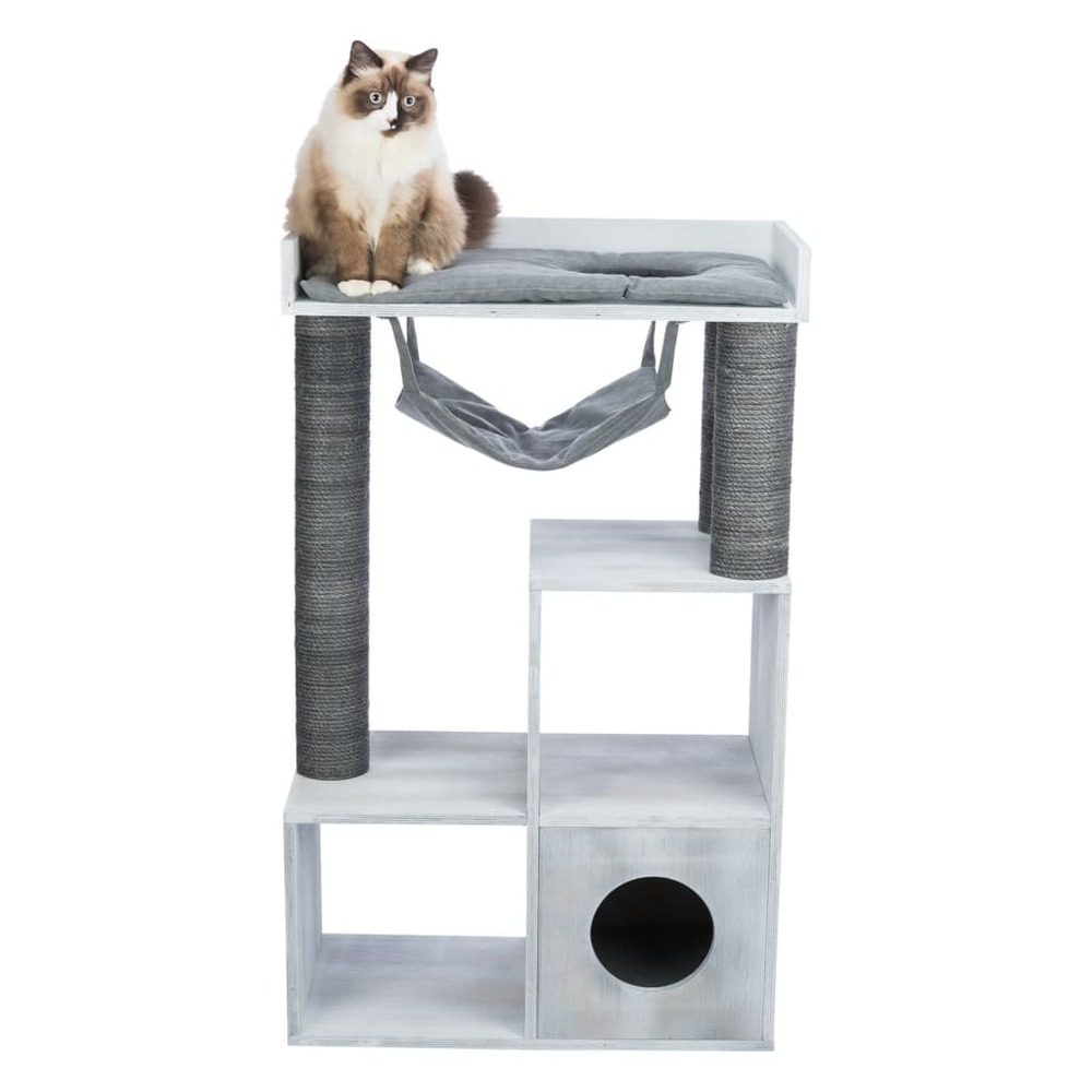 Griffoir pour chat avec fonction d'étagère 72x38x110 cm gris