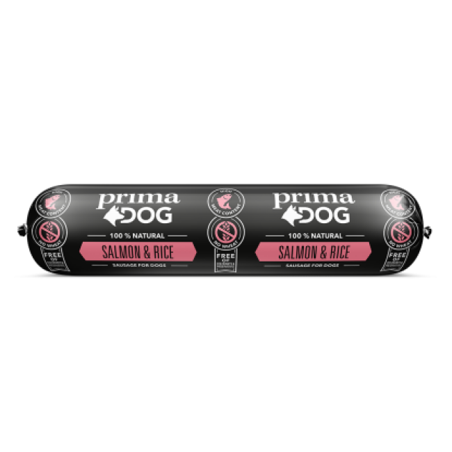 PrimaDog saucisse saumon & riz pour chien