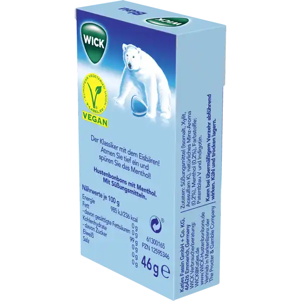 Blau Menthol Hustenbonbons ohne Zucker