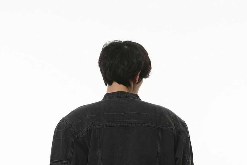 FAERIS - Denim jack met rits en studs
