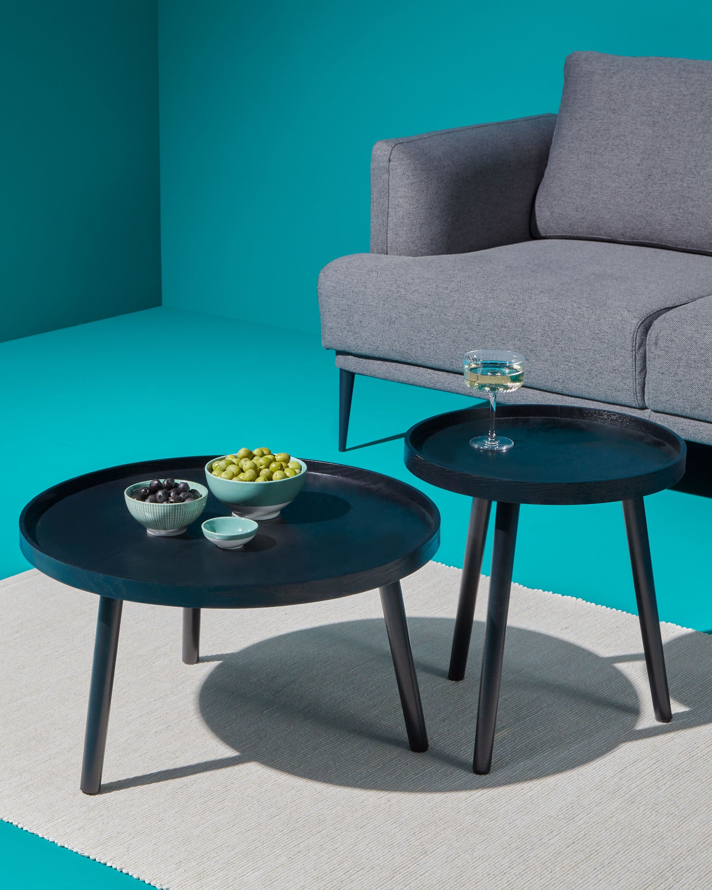MAILA Salontisch - Schwarz / B: 60.0 cm x T: 60.0 cm x H: 34.0 cm