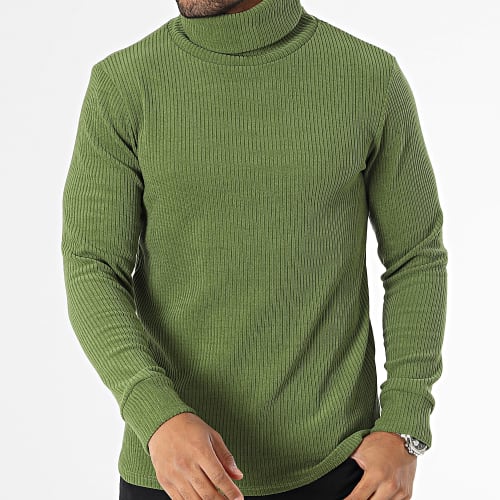 Pull Col Roulé Vert