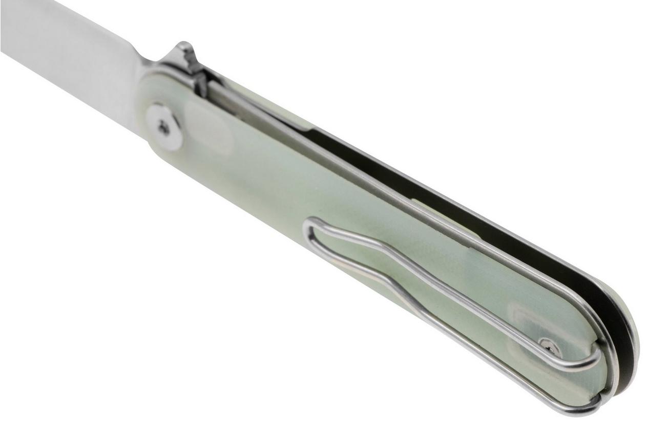 Real Steel Iris Flipper 8061AN Satin 12C27, Natural G10, zakmes
