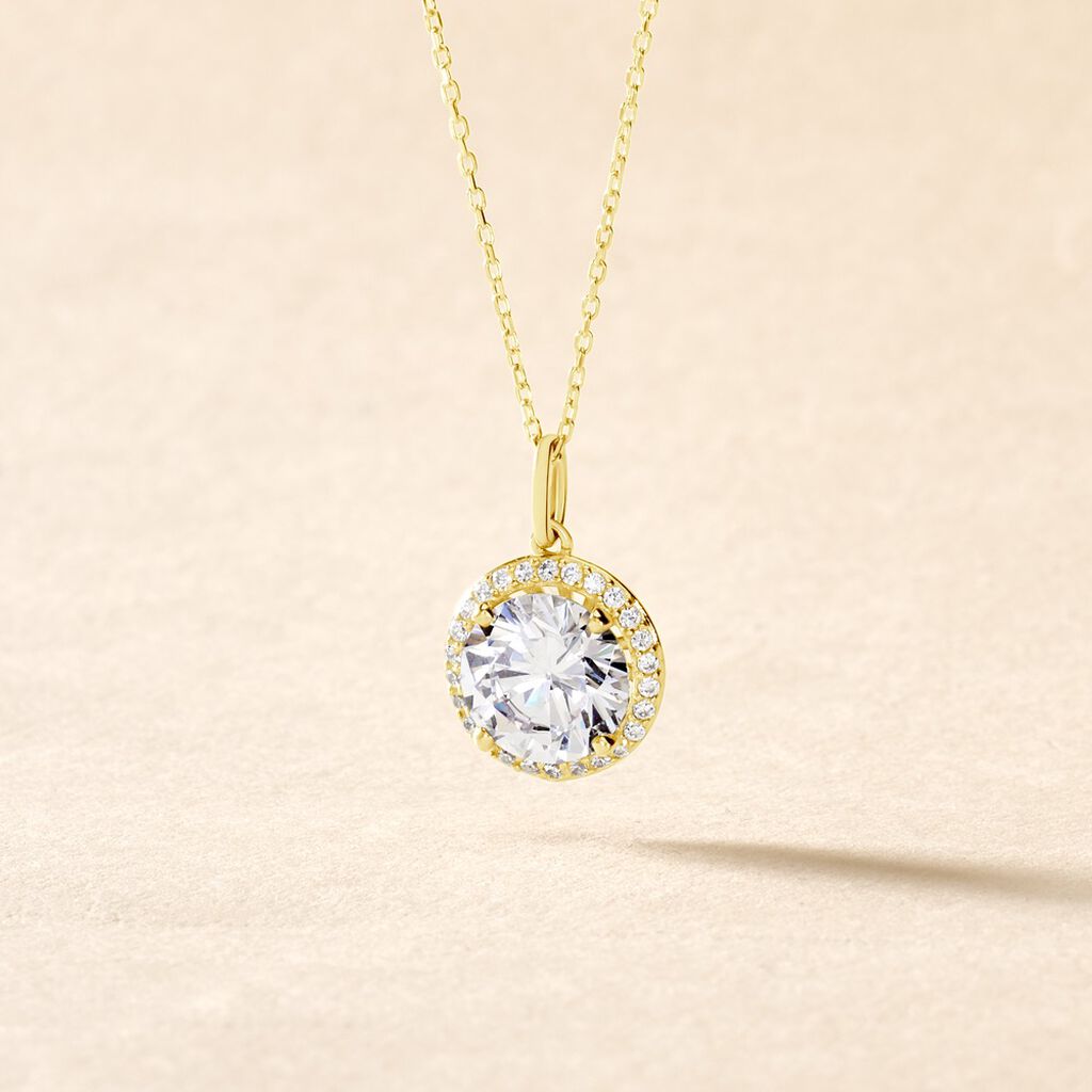 Collier Adil Or Jaune Oxyde De Zirconium