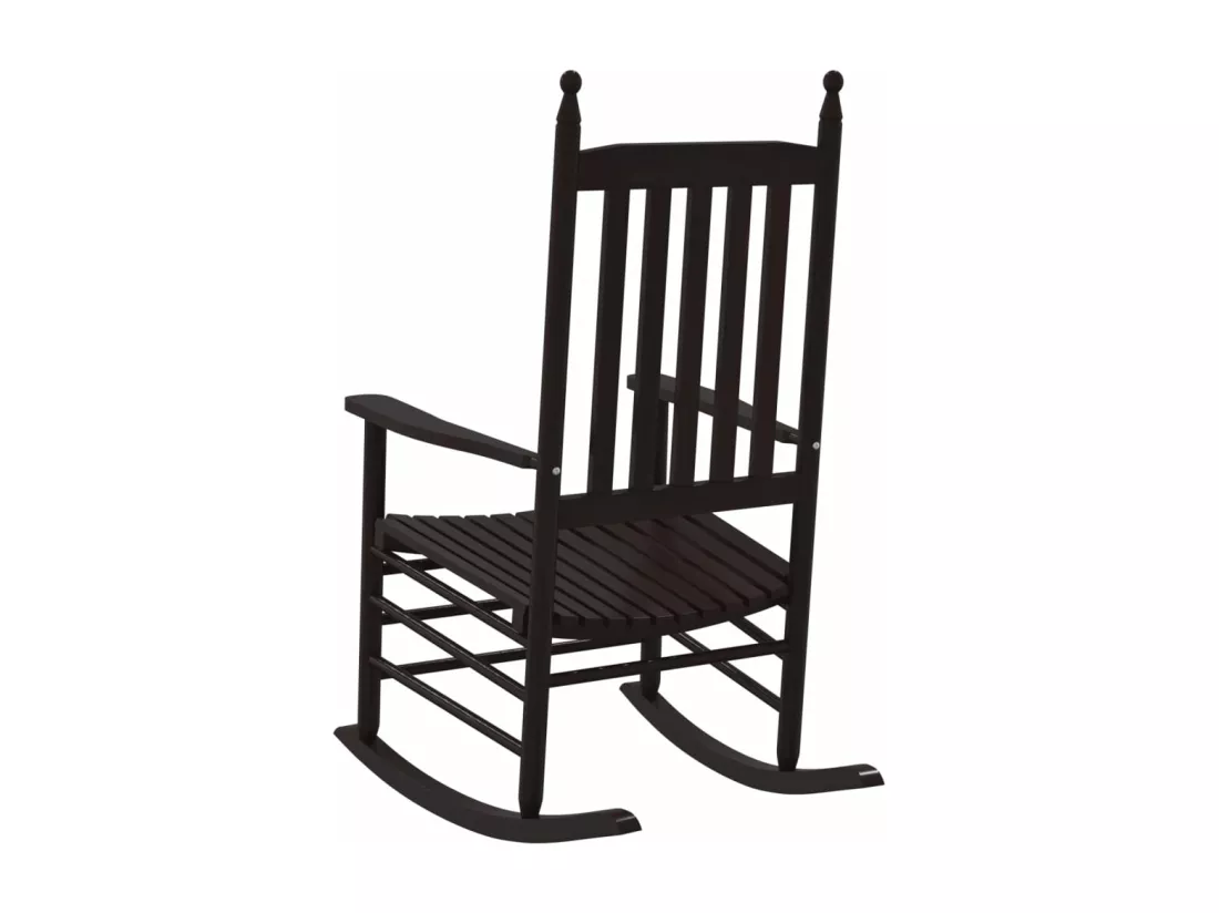Chaises à bascule sièges incurvés lot de 2 brun peuplier massif