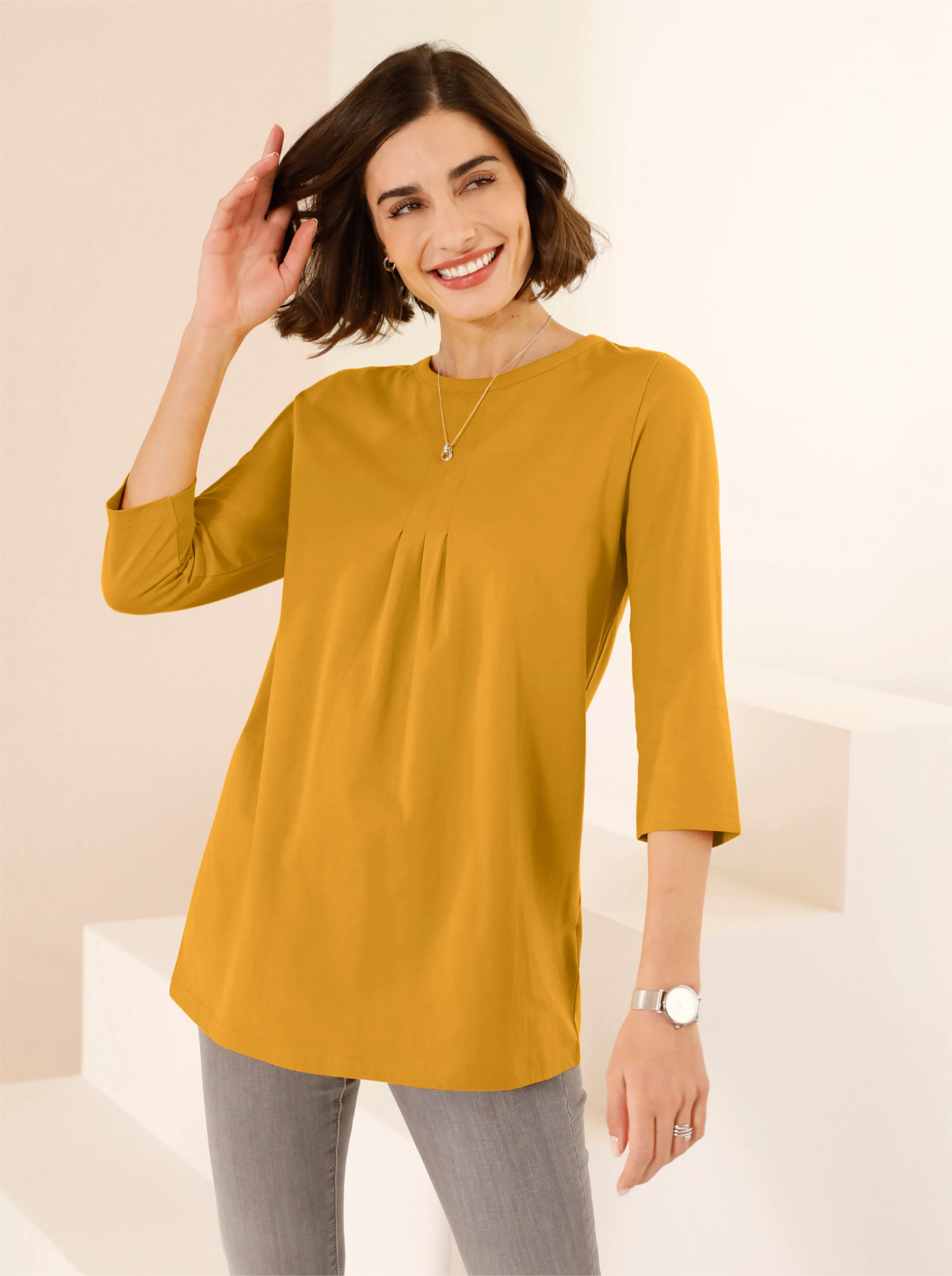 Longshirt in ocker